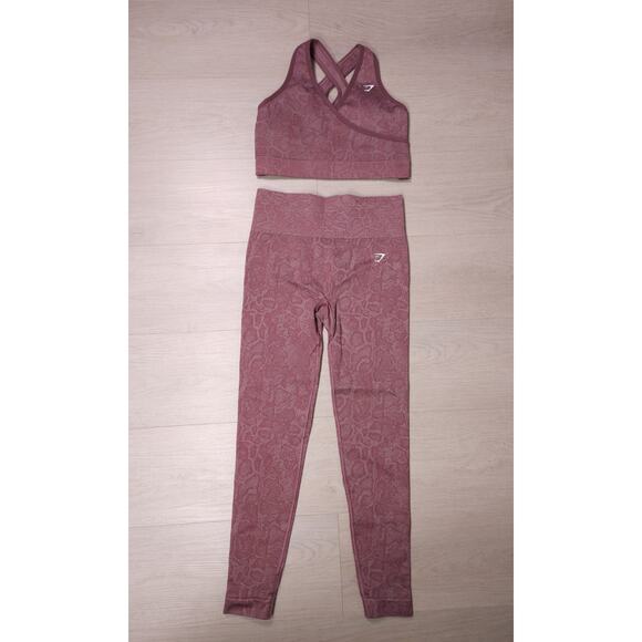 Gymshark Size M Adapt Animal Seamless Leggings And Top Set Great Condition - Picture 6 of 12